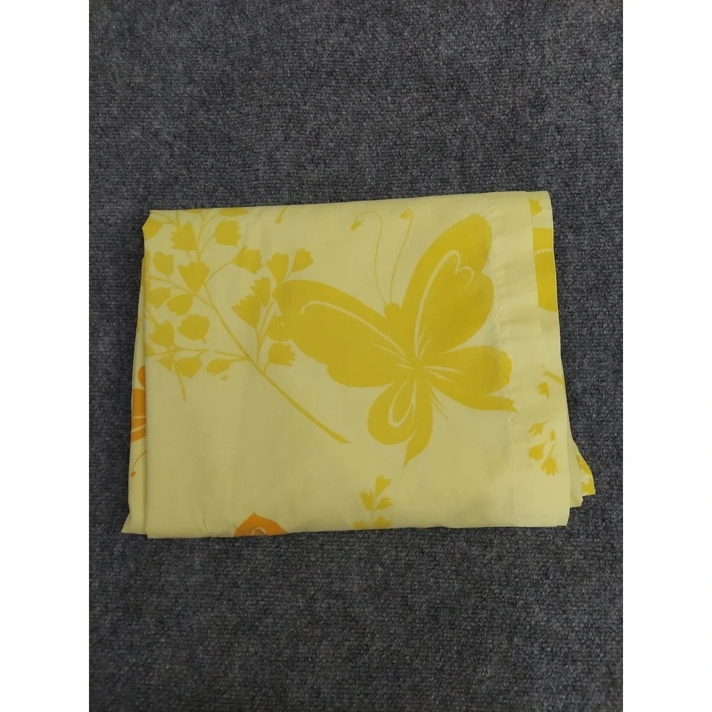 Vtg Springmaid Percale Double Sheet Fabric Mariposa Butterfly Yellow‎ 76x80 70s